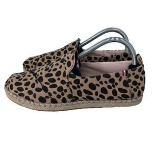 Toms X Clare V. Espadrille Flats Leopard Heritage‎ Canvas Brown Womens Size 8.5